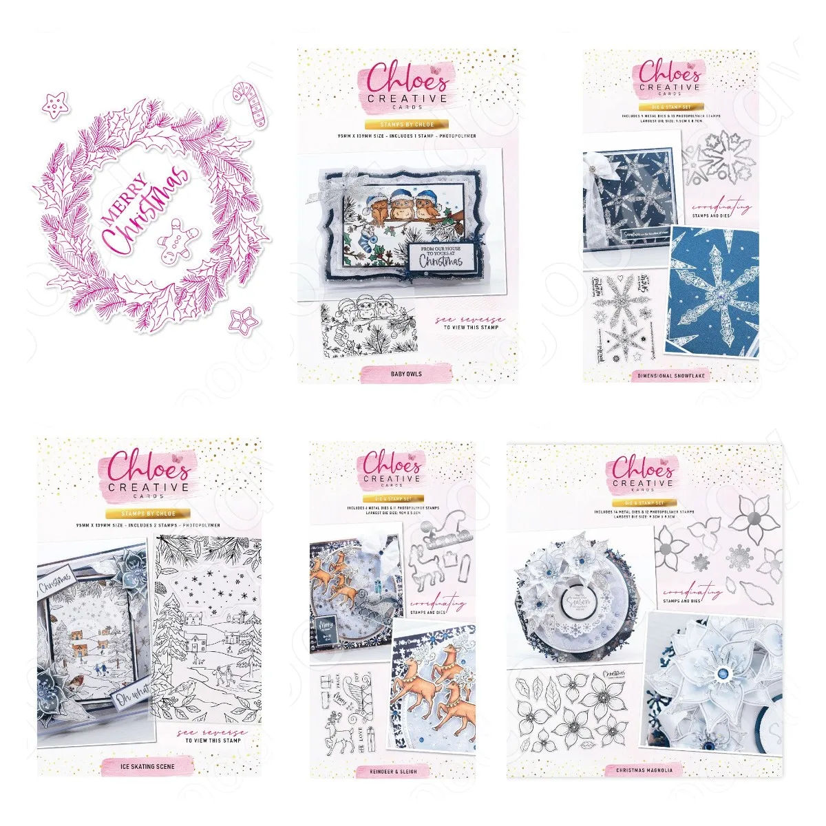Clear Silicone Stamps For Card Making - New Christmas Elk Snowflake Wreath Metal