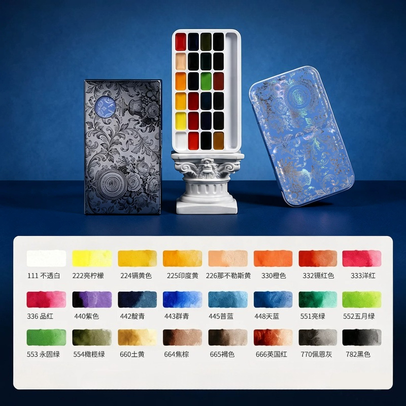 Rubens 24 Colors 1ml Solid Wat - Watercolor Paint Set Solid Pigment ulasan dan harga