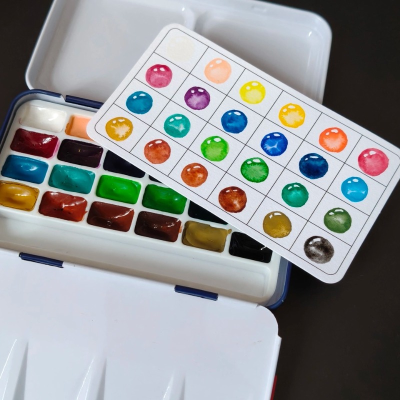 Rubens 24 Colors 1ml Solid Wat - Watercolor Paint Set Solid Pigment ulasan dan harga