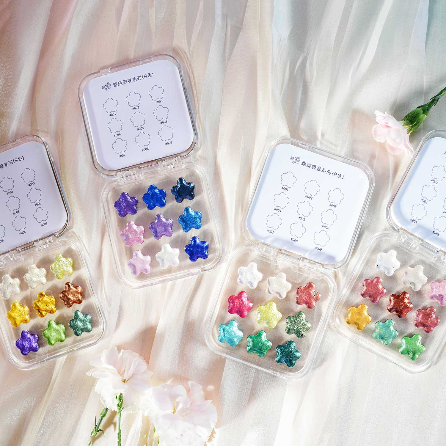 9Colors Metallic Pearlescent W - Watercolor Paint Set Solid Pigment ulasan dan harga