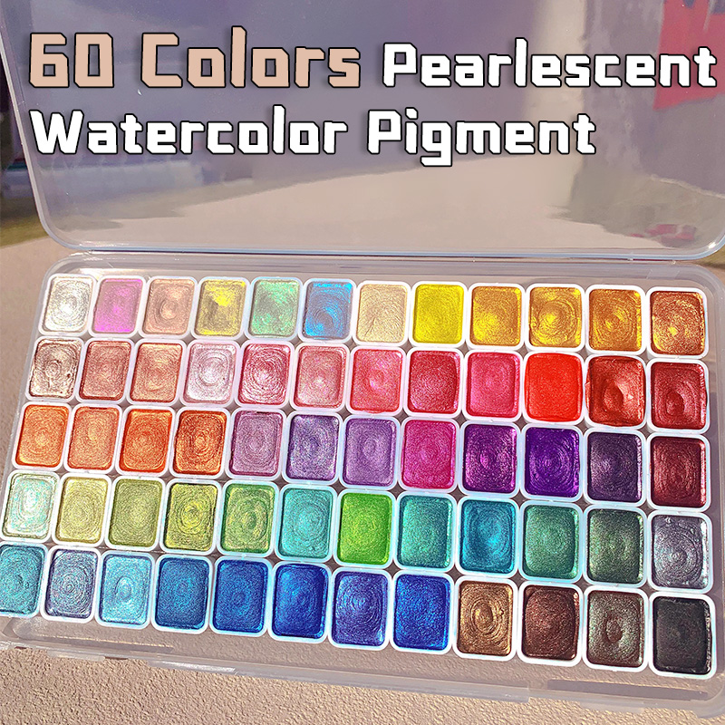 20/24/60/72 Colors Pearl Water - Watercolor Paint Set Solid Pigment ulasan dan harga
