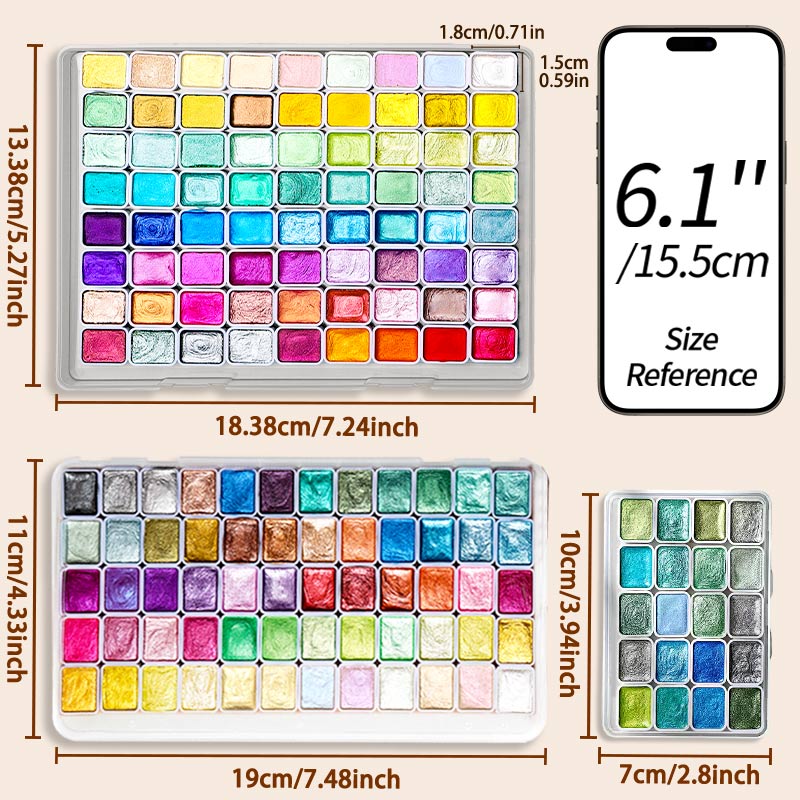 20/24/60/72 Colors Pearl Water - Watercolor Paint Set Solid Pigment ulasan dan harga