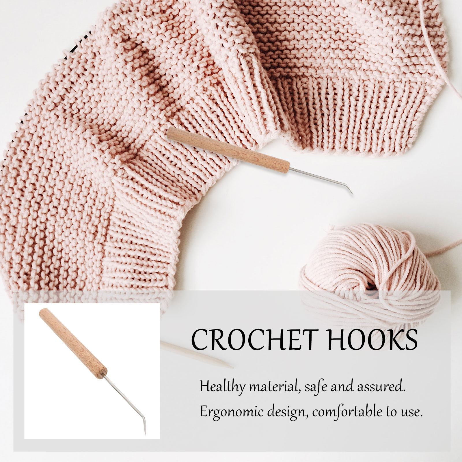 Crochet Hooks with Wooden Hand - Wooden Crochet Hooks Ergonomic Handle ulasan dan harga