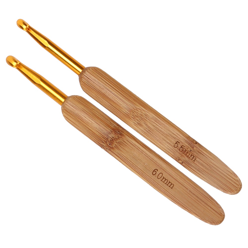 8pcs 2.5-6mm Sizes Crochet Hoo - Wooden Crochet Hooks Ergonomic Handle ulasan dan harga