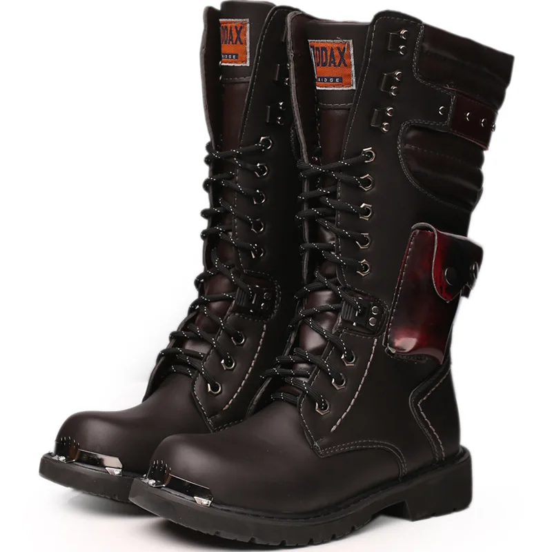 Men Knee High Leather Boots Wi - Craft Tools ulasan dan harga