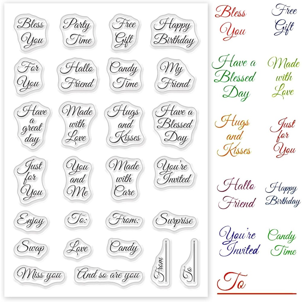 1PC Gift Tag Words Silicone Cl - Clear Silicone Stamps For Card Making ulasan dan harga