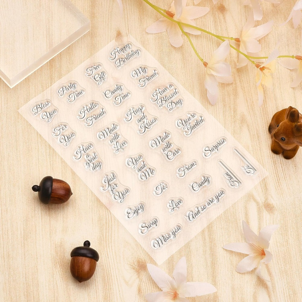 1PC Gift Tag Words Silicone Cl - Clear Silicone Stamps For Card Making ulasan dan harga