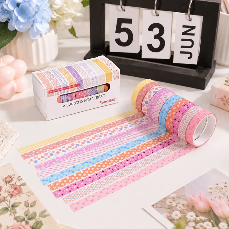 10 Rolls Floral Pastel Washi T - Scrapbooking ulasan dan harga