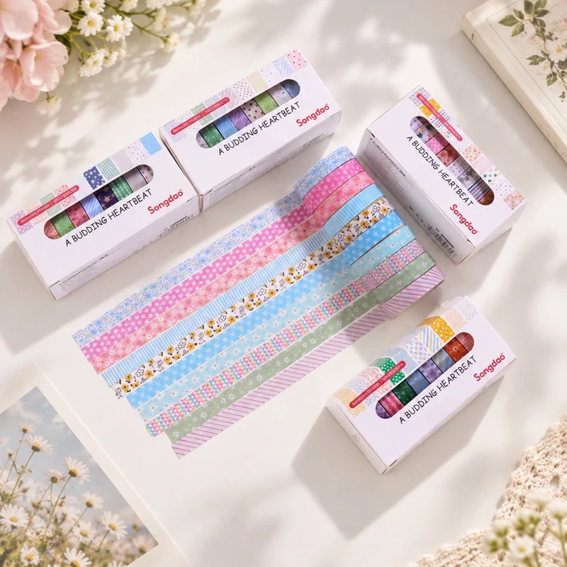 10 Rolls Floral Pastel Washi T - Scrapbooking ulasan dan harga