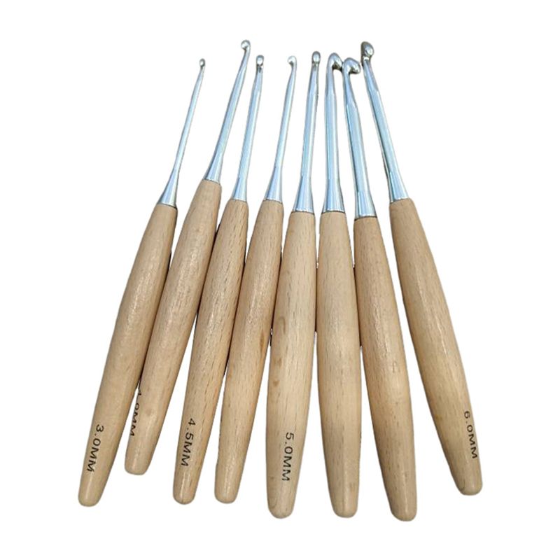 M12K-40Pcs Wood Crochet Hooks  - Wooden Crochet Hooks Ergonomic Handle ulasan dan harga